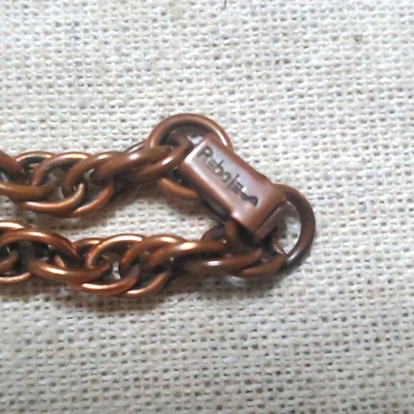 Vintage MCM Copper Rebejas Comedy Tragedy Copper Pendant Necklace - Picture 5 of 9